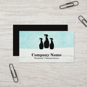 Elegant Cleaning Service Glitter Watercolor Busine Business Card
