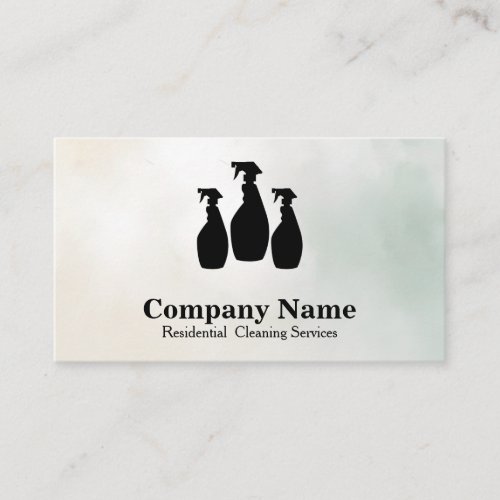 Elegant Cleaning Service Glitter Watercolor Business Card