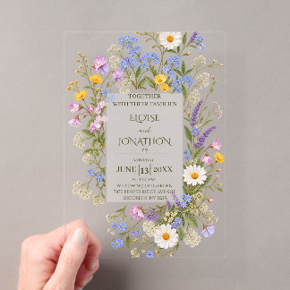 Elegant Clear Acrylic Wedding Invitation