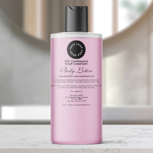 Elegant Clear Black Cosmetics Bottle Label w Logo