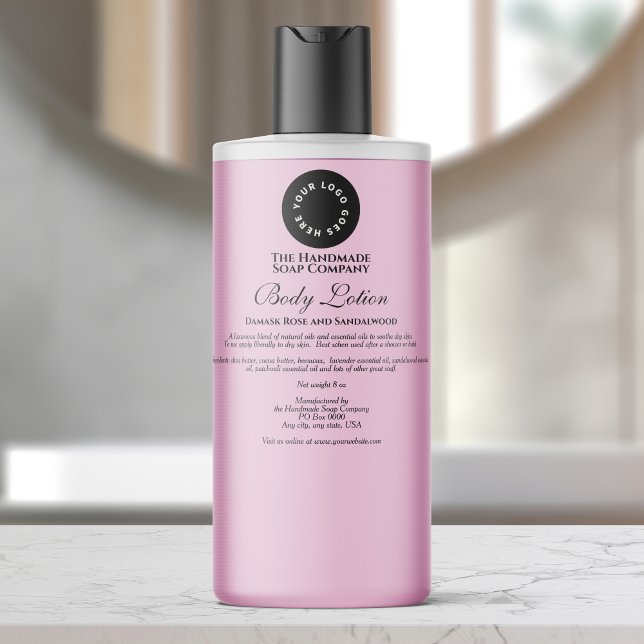 Elegant Clear Black Cosmetics Bottle Label w Logo (Creator Uploaded)