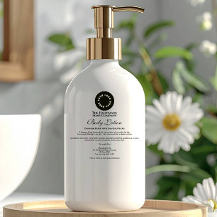 Elegant Clear Black Cosmetics Bottle Label w Logo