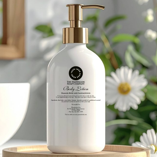 Elegant Clear Black Cosmetics Bottle Label w Logo (Creator Uploaded)