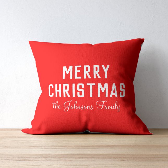 Elegant Clear Classic Red Christmas   Throw Pillow (Creator Uploaded)