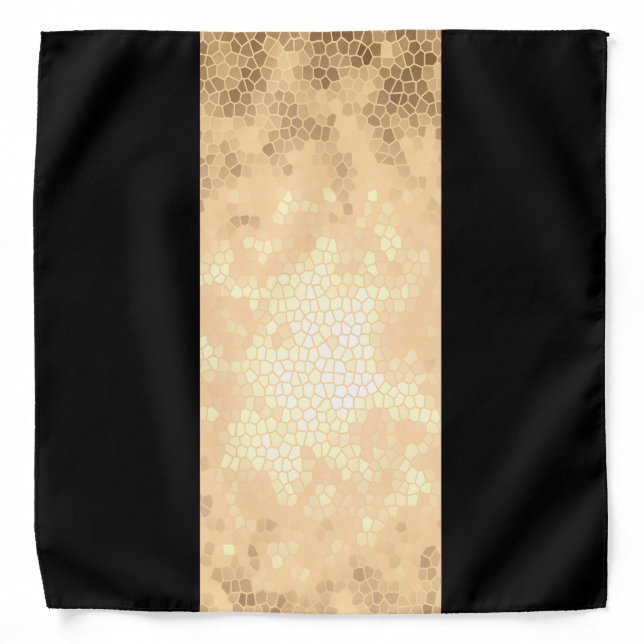 elegant clear faux gold and black stripes bandana (Front)