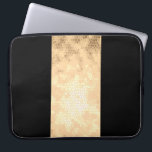elegant clear faux gold and black stripes laptop sleeve<br><div class="desc">Minimalist,  modern and stylish design representing faux gold stripe on a black background.</div>