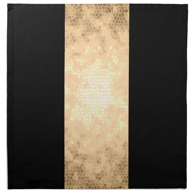 elegant clear faux gold and black stripes napkin (Front)