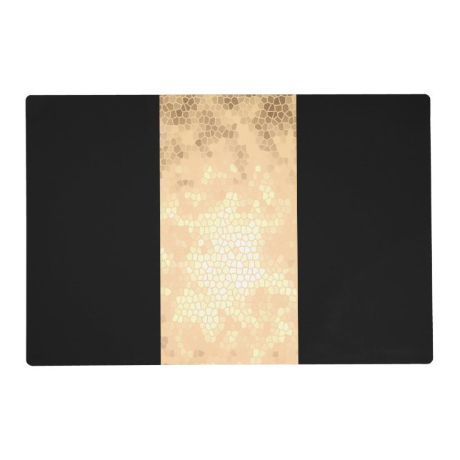 elegant clear faux gold and black stripes placemat (Front)