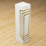 elegant clear faux gold geometric rectangles wine box<br><div class="desc">Minimalist,  modern and stylish design representing three symmetrical faux gold rectangles</div>