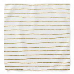 elegant clear faux gold glitter stripes pattern bandana