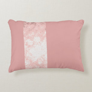 elegant clear faux rose gold pink stripes decorative pillow