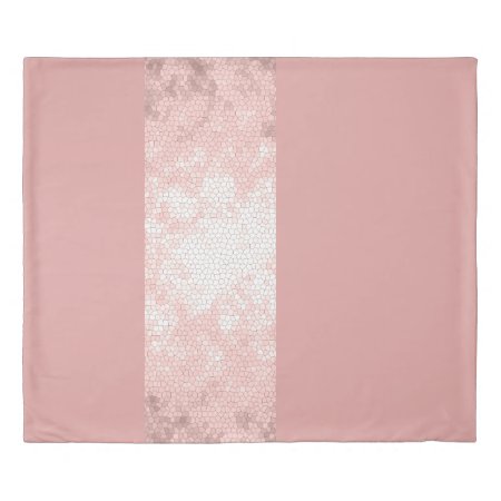 Elegant Clear Faux Rose Gold Pink Stripes Duvet Cover