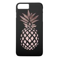 elegant clear faux rose gold tropical pineapple iPhone 8 plus/7 plus case
