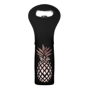 elegant clear faux rose gold tropical pineapple wine bag
