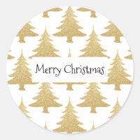 elegant clear gold glitter Christmas tree pattern
