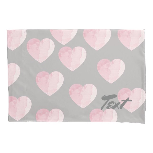 elegant clear light pink love heart pattern pillowcase (Front)