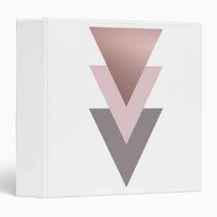 elegant clear rose gold geometric triangles binder