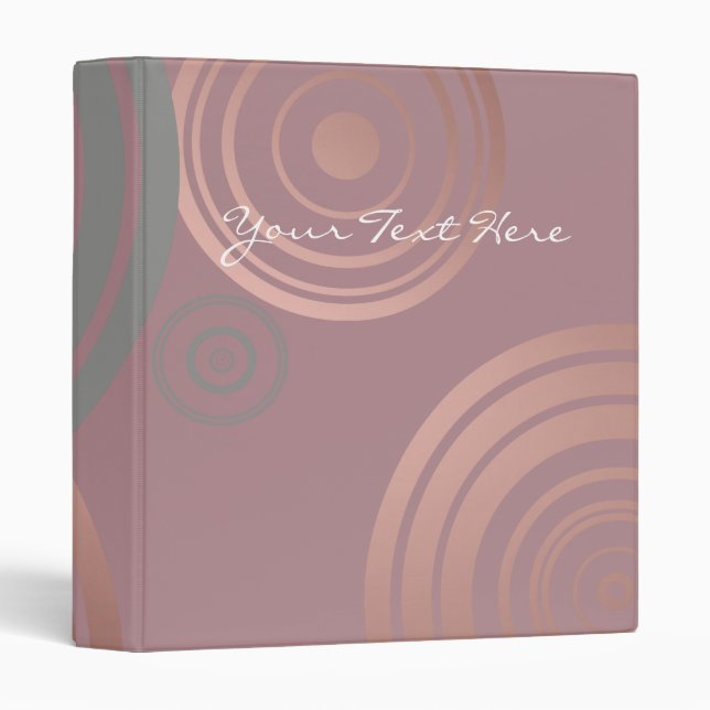 elegant clear rose gold grey geometric circles binder (Front/Spine)