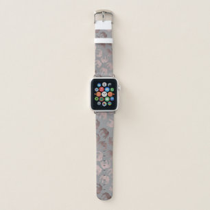 elegant clear rose gold tribal elephant pattern apple watch band