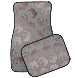 elegant clear rose gold tribal elephant pattern car mat