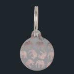 elegant clear rose gold tribal elephant pattern pet tag<br><div class="desc">Minimalist and elegant design representing tribal faux rose gold elephant pattern on a grey background.</div>