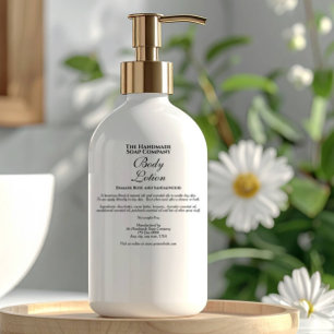 Elegant Clear w Black Text Cosmetics Bottle Label