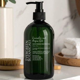 Elegant Clear w White Text Cosmetics Bottle Label