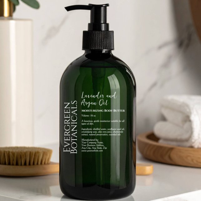 Elegant Clear w White Text Cosmetics Bottle Label (Creator Uploaded)