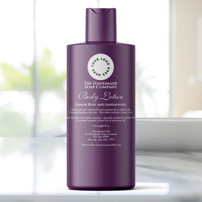 Elegant Clear White Cosmetics Bottle Label w Logo (Creator Uploaded)