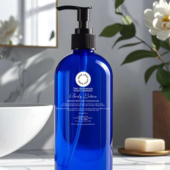 Elegant Clear White Cosmetics Bottle Label w Logo (Creator Uploaded)