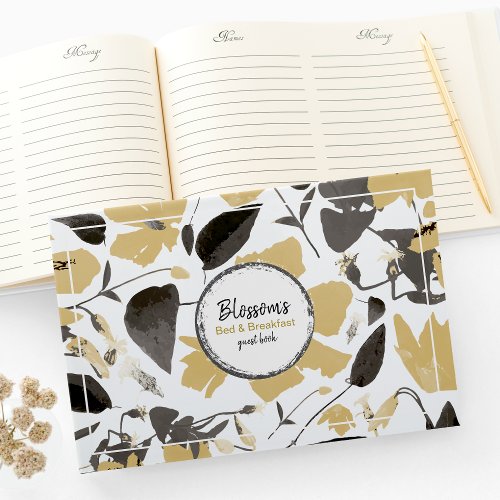 Elegant Clematis Yellow Floral Vacation Home Guest Book