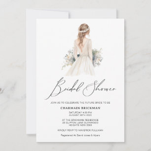 Elegant Clip Art Gown Bridal Shower Invitation