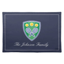 Elegant cloth tennis theme placemats for family