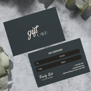 Elegant Clothing Business Black White Gray Grey Business Card