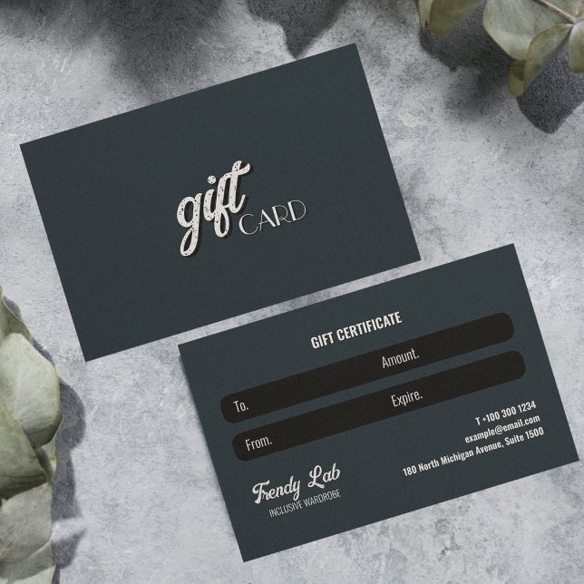 Elegant Clothing Business Black White Gray Grey  Card (Elegant Clothing Business Black White Gray Grey Business Card)