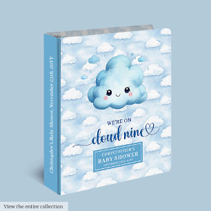 Elegant Cloud Nine Baby Boy Memory Album Watercolo 3 Ring Binder