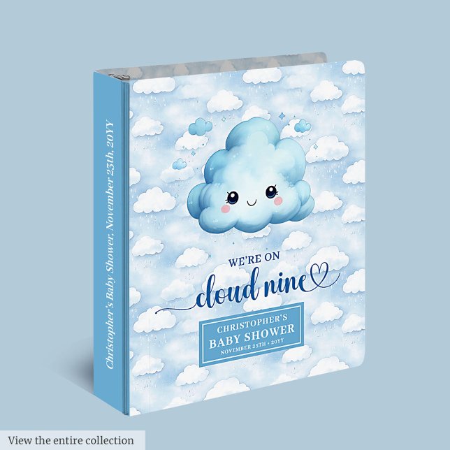 Elegant Cloud Nine Baby Boy Memory Album Watercolo 3 Ring Binder (Elegant Cloud Nine Baby Boy Memory Album Watercolor)