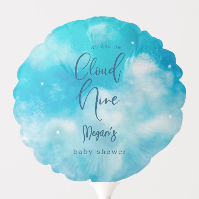Elegant Cloud Nine Boy Baby Shower Balloon (Front)