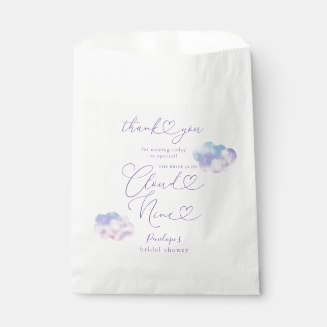 Elegant Cloud Nine Bridal Shower  Favor Bag (Front)