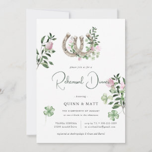 Elegant Clover Horseshoes Rehearsal Dinner Invitation