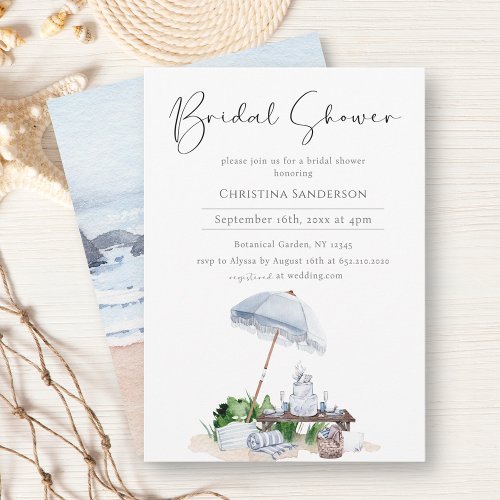 Elegant Coastal Beach Bridal Shower Save the Date Invitation