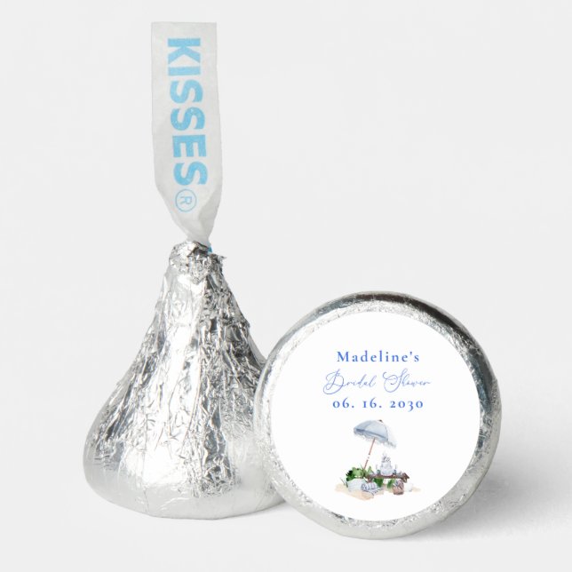 Elegant Coastal Beach Picnic Bridal Shower Hershey®'s Kisses® (Front)