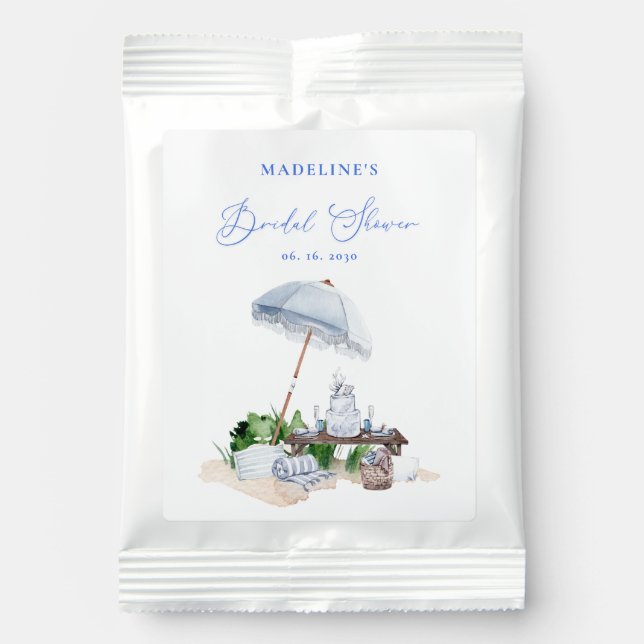 Elegant Coastal Beach Picnic Bridal Shower Margarita Drink Mix (Front)