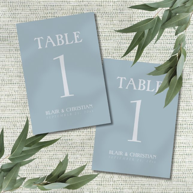 Elegant Coastal Blue Modern Wedding Table Number (Guide guests to their seats of your coastal wedding day with this Elegant Coastal Blue Table Number!)