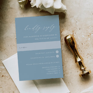 Elegant Coastal Blue Wedding Meal Choice RSVP Card