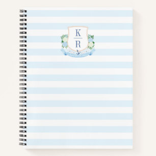 Elegant Coastal Monogram Wedding Planning Notebook