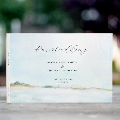 Elegant Coastal Oceanfront Wedding Guest Book