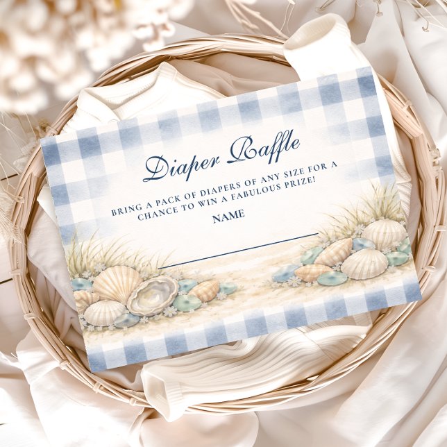 Elegant Coastal Seashell Diapper Raffle Enclosure Card (Creator Uploaded)
