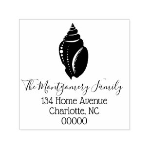 Elegant Coastal Seashell   Personalized Self-inking Stamp