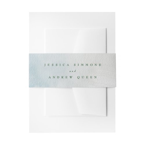Elegant Coastal Watercolor Landscape Wedding Invitation Belly Band